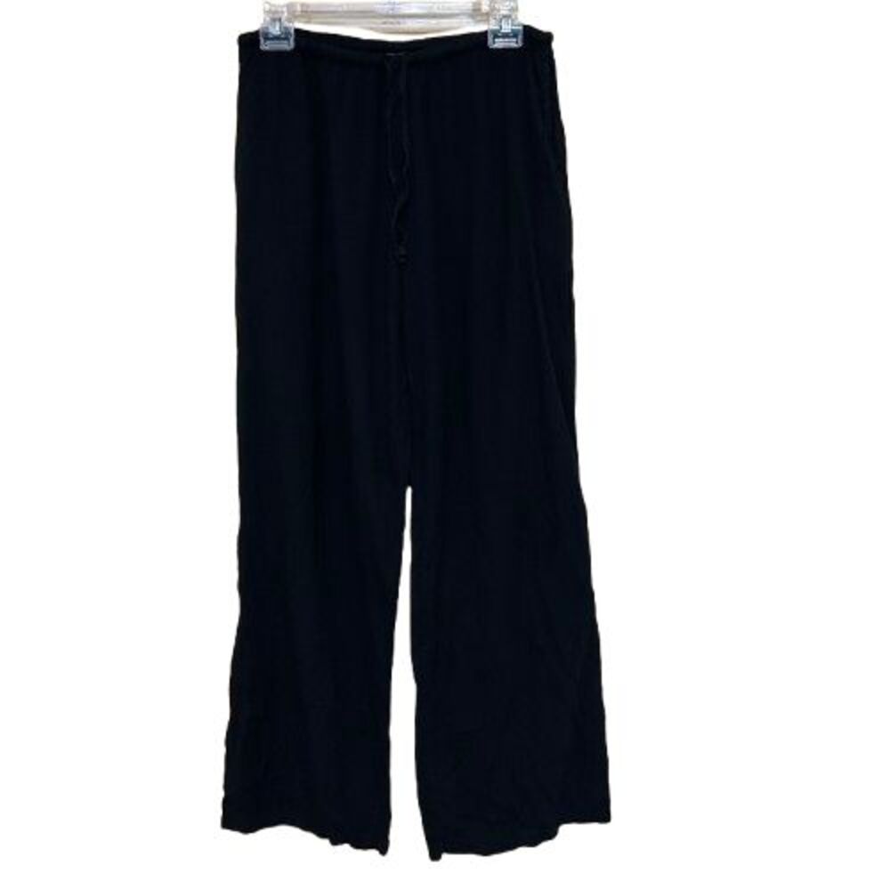 Blanco By Nature Wide Leg Beach Pants Womens Medium Black Textured Pull On Boho